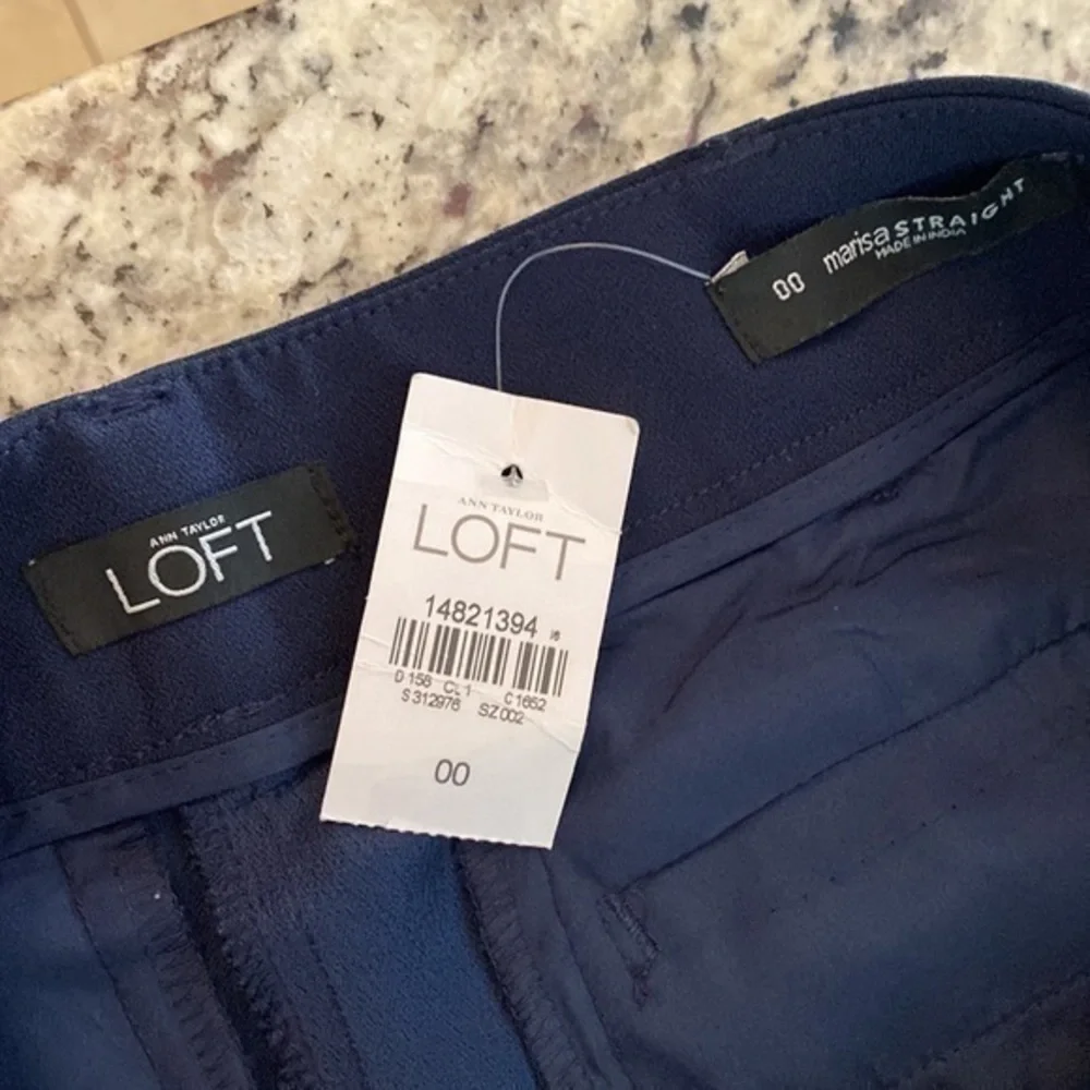 NWT Loft Marisa Straight Navy Blue Pants PP59 - Picture 7 of 7